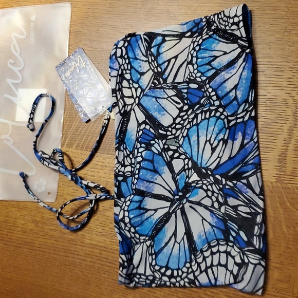 Toluca Swim Irina Lace-up Back Bandeau- Adonis - Picture 6 of 10